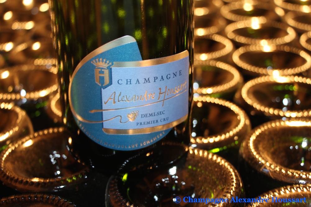 Etiquette de la bouteille de demi-sec du Champagne Alexandre Houssart Chamery